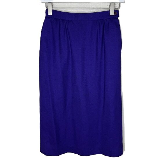 Vintage 70s Pendleton 100% Wool Purple Straight Skirt, Career Wear,  Size 2P - Picture 1 of 12